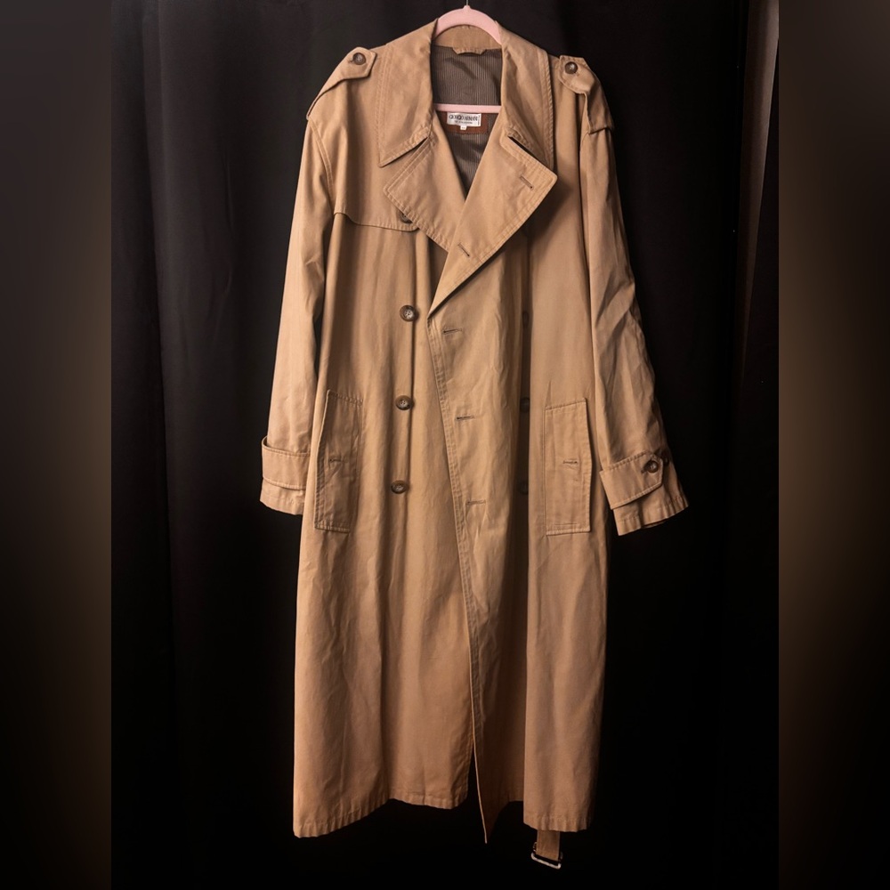 Giorgio Armani Tan Trench Coat